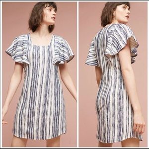 Anthropologie Blue and White Striped Dress